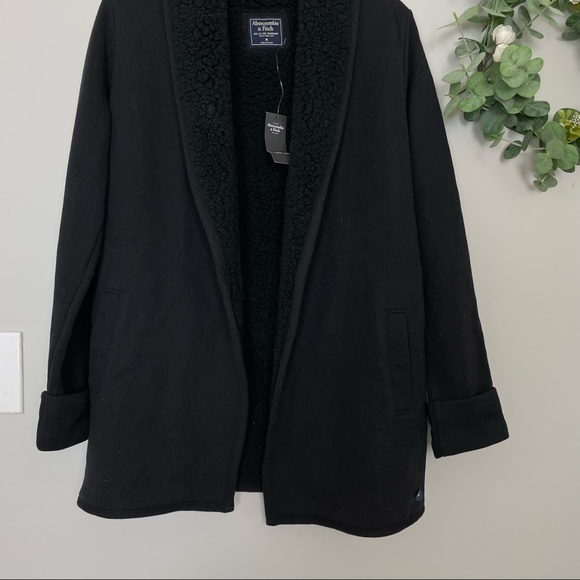 NWT Abercrombie & Fitch Sherpa Sweater Jacket - Picture 6 of 10